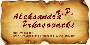 Aleksandra Prkosovački vizit kartica